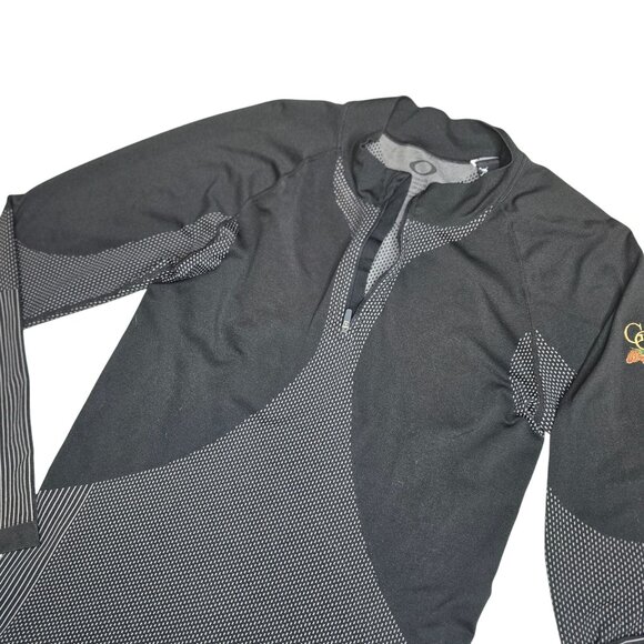 Oakley Mens Glacier Club Black & Gray Long Sleeve Half-Zip Pullover In XL patch - Picture 7 of 8